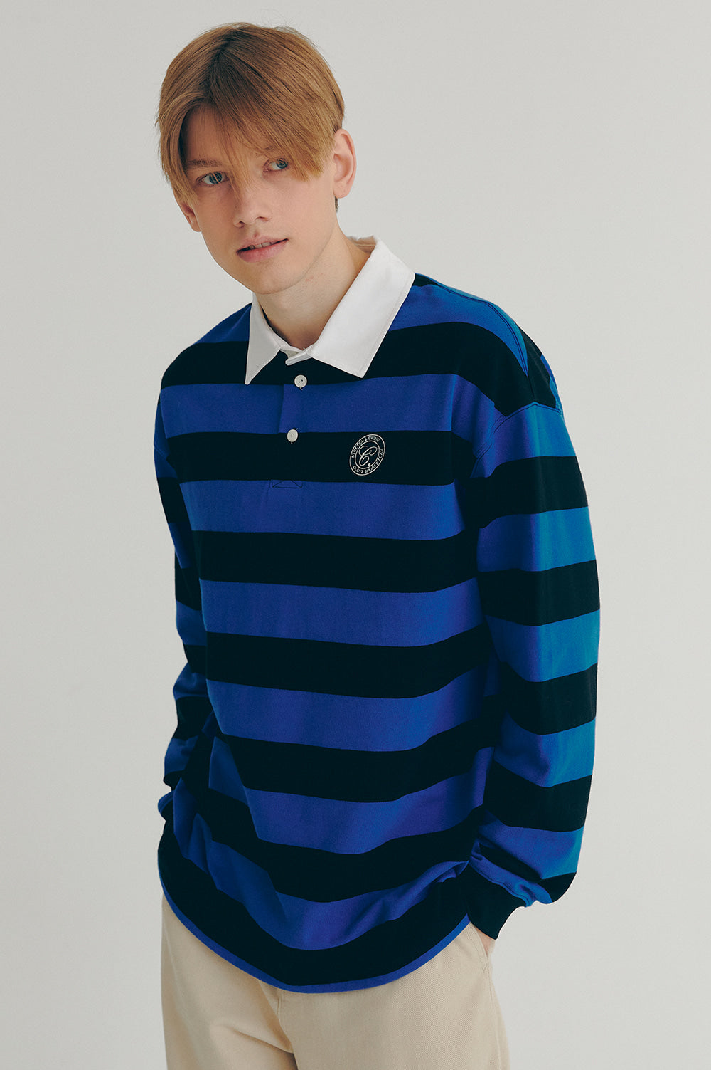 Classic Stripe Rugby Shirt Men - Blue