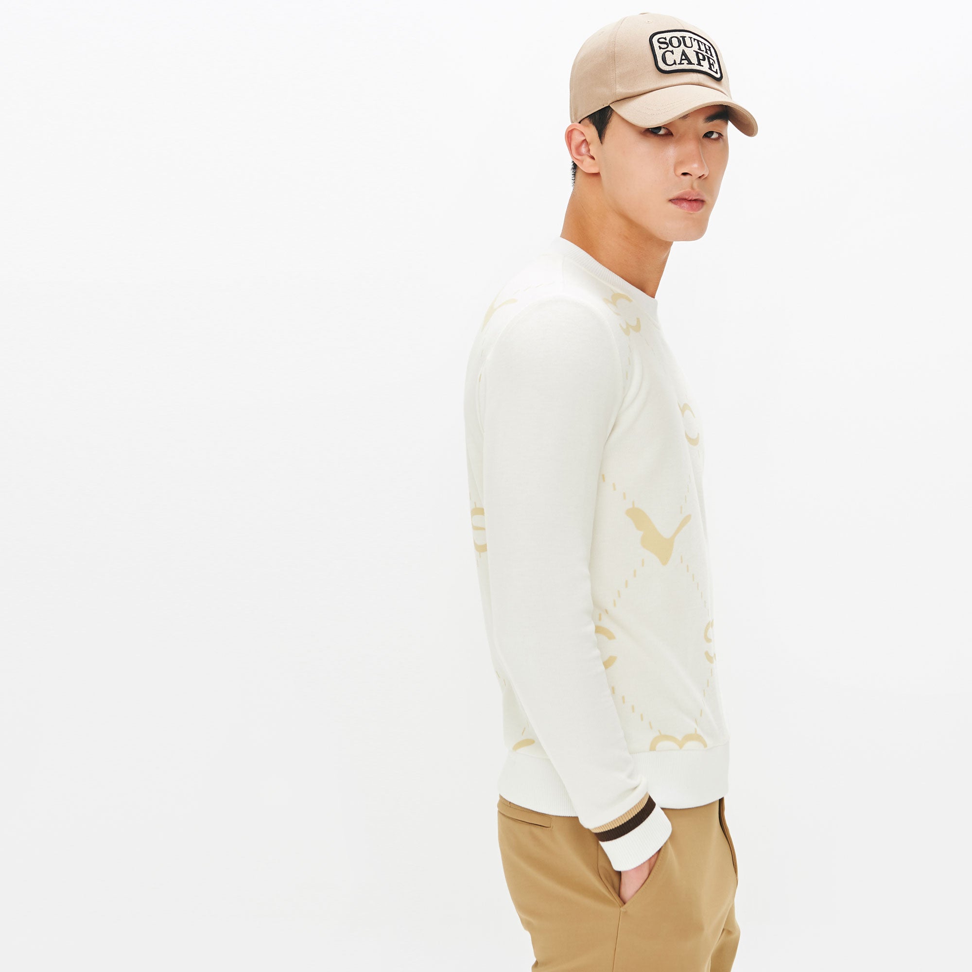 Men's printed sweatshirt - Ivory