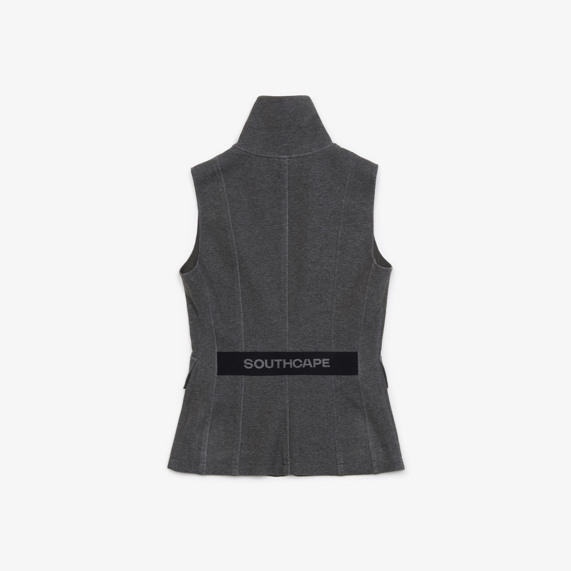 Women's Jersey Zip-up Vest - Charcoal Gray