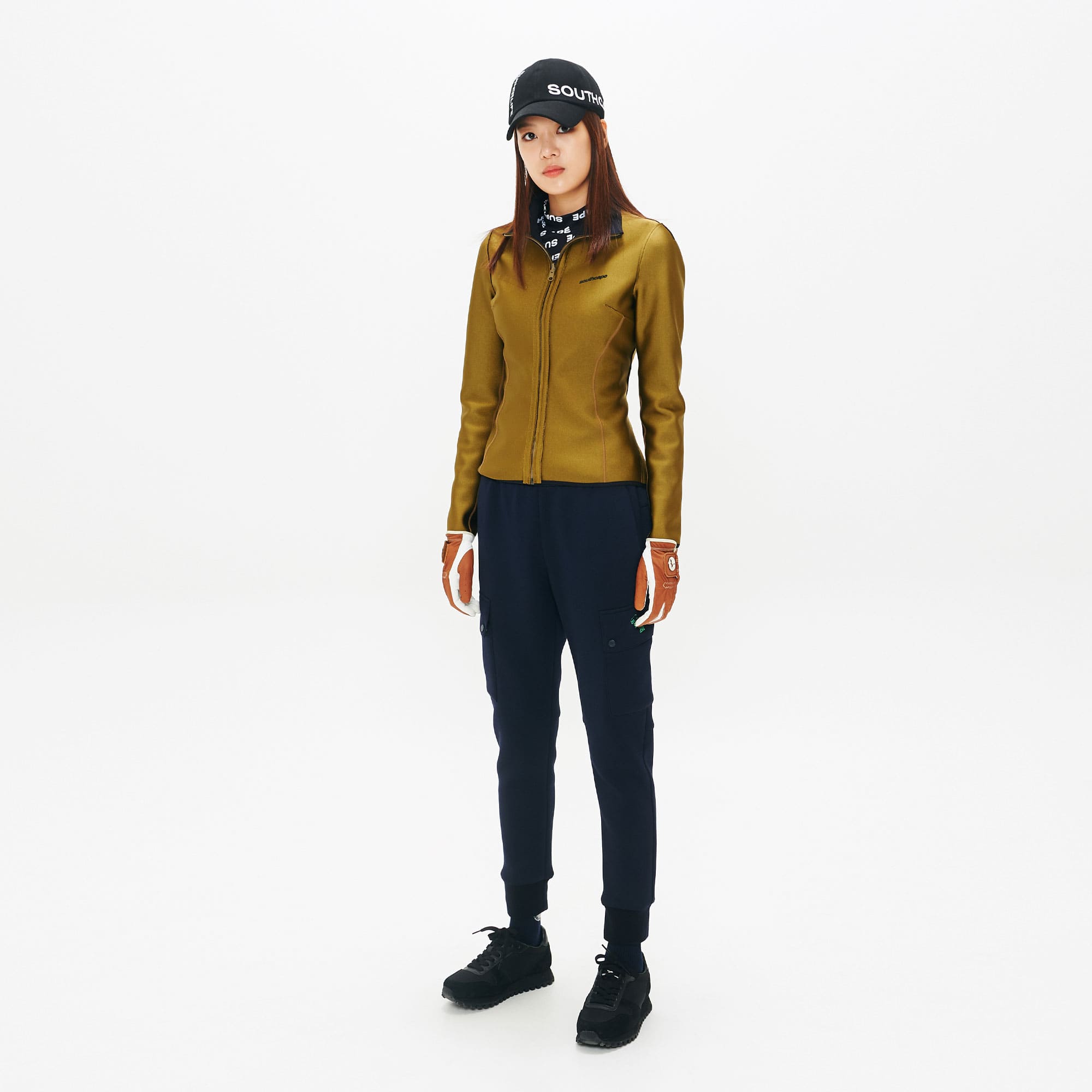 Women's Pocket Dinosaur Embroidered Jogger Pants - Navy