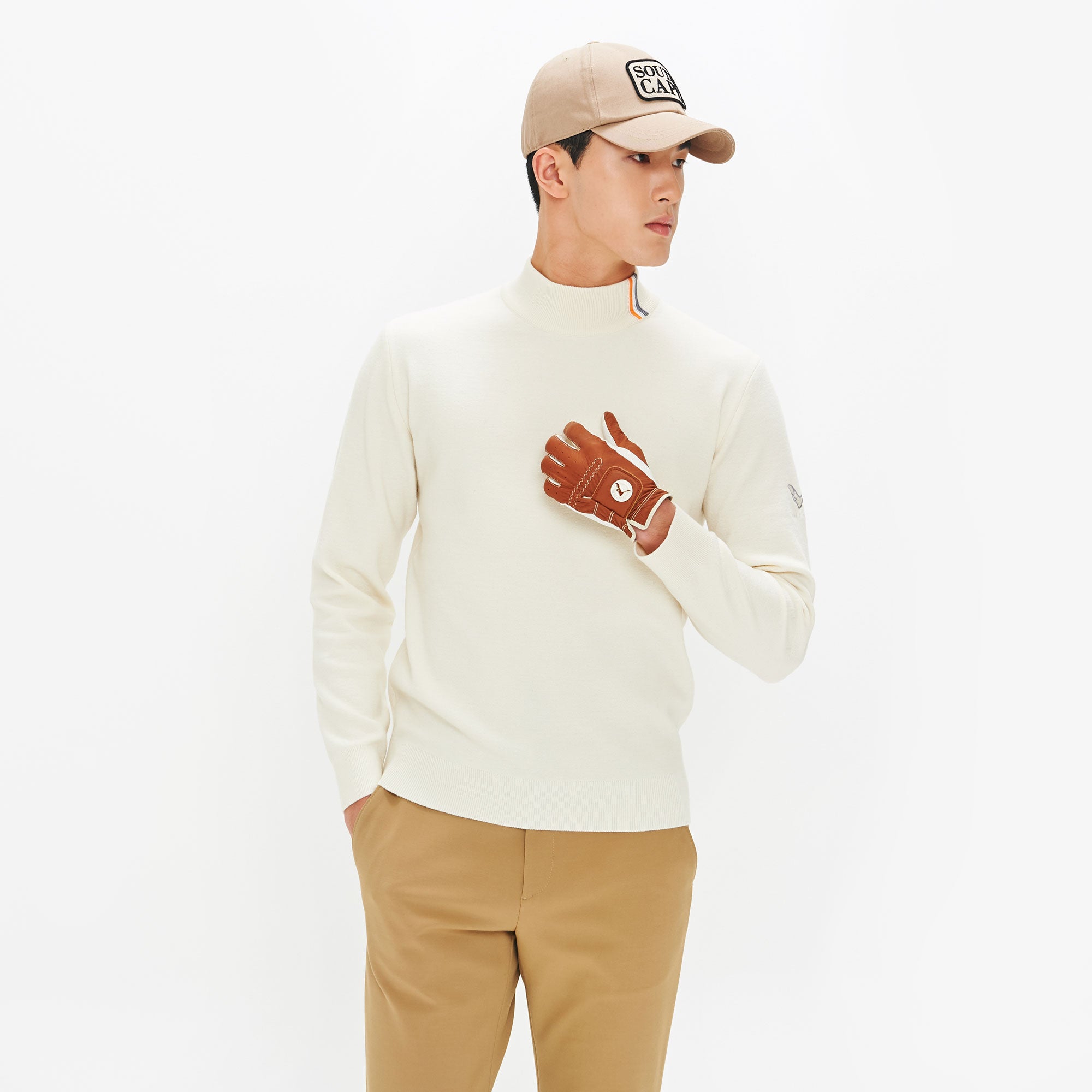 Men's Classic Half-neck Wool Sweater - Ivory