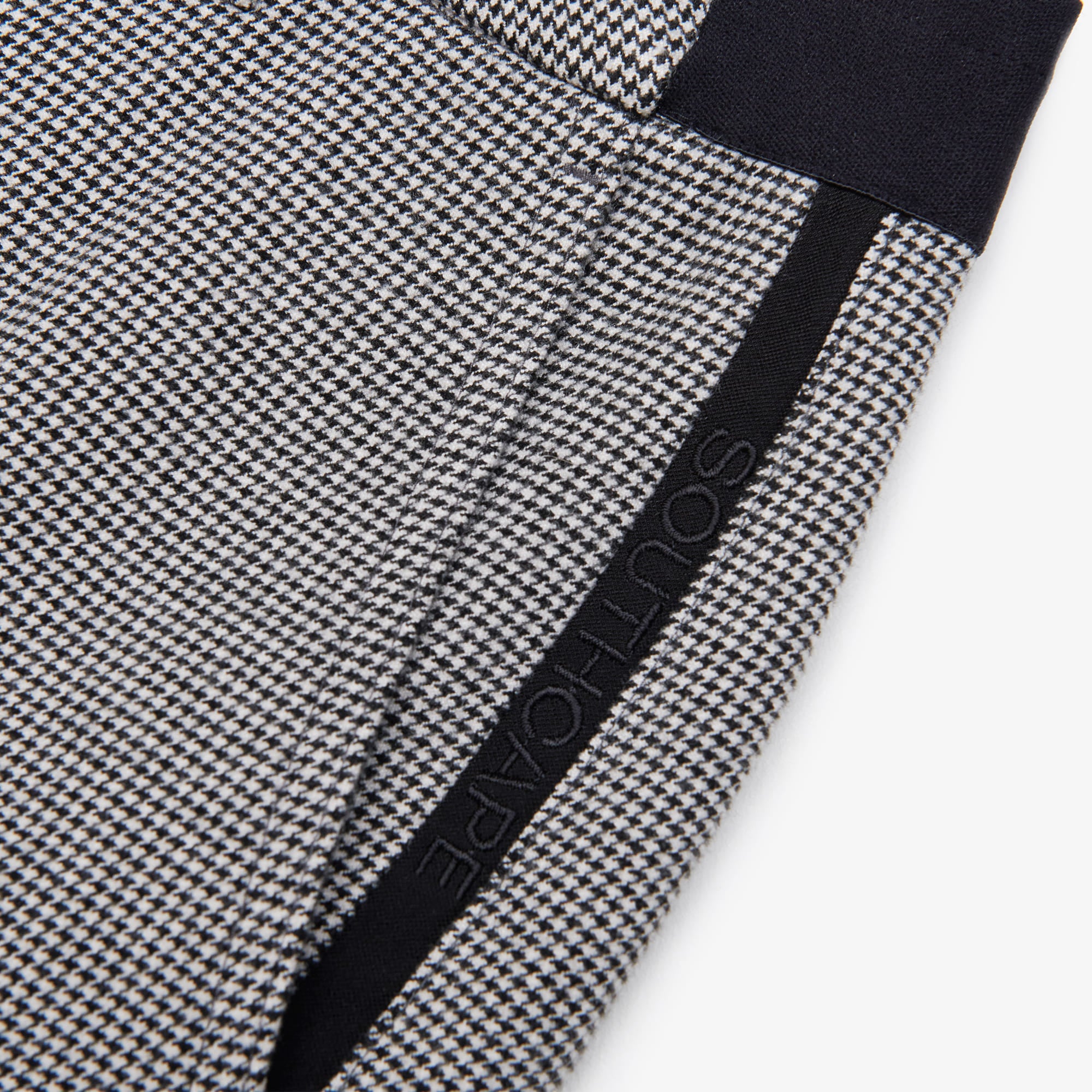 Men's check brushed pants - black