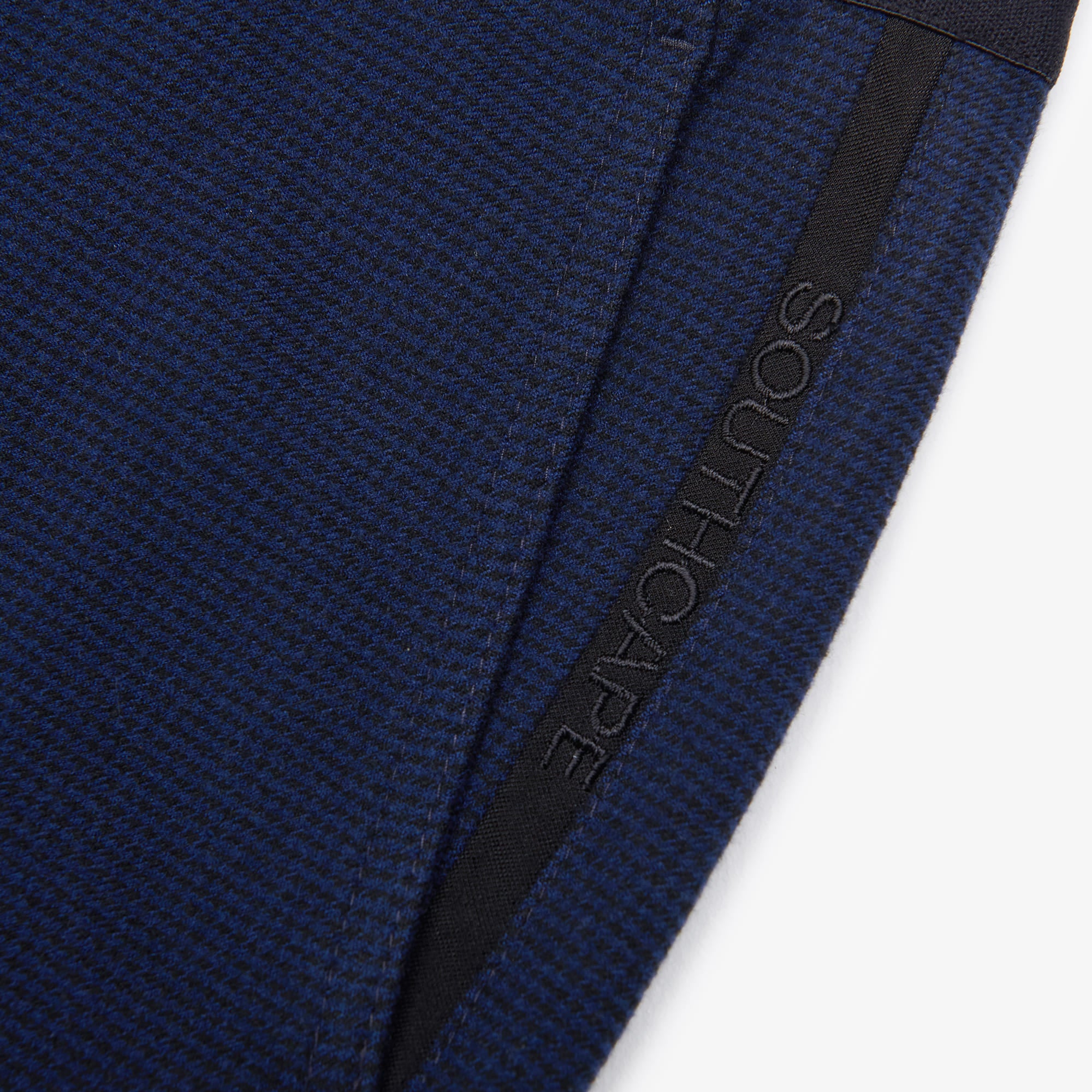 Men's check brushed pants - black