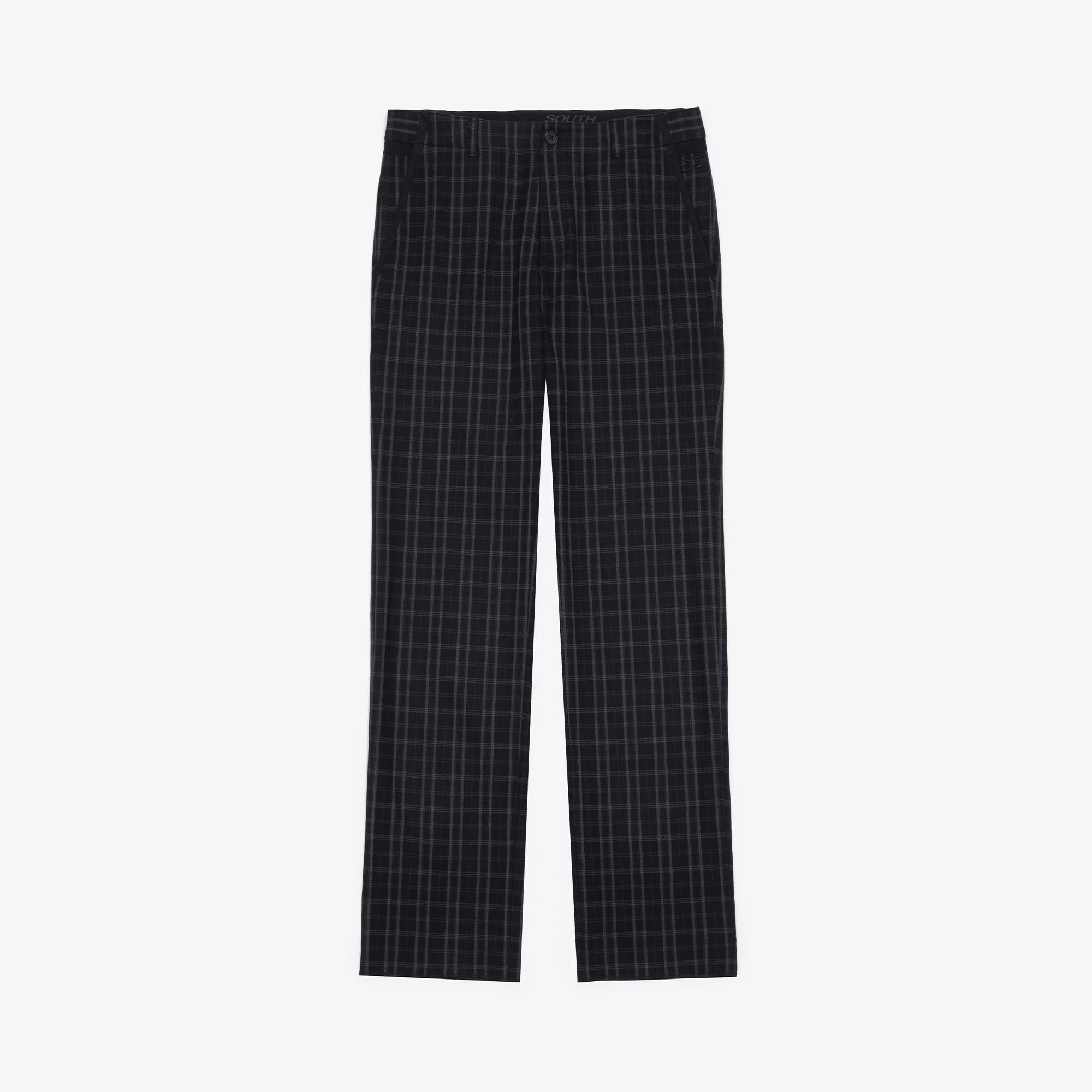 Men's Check Warm Pants - Black