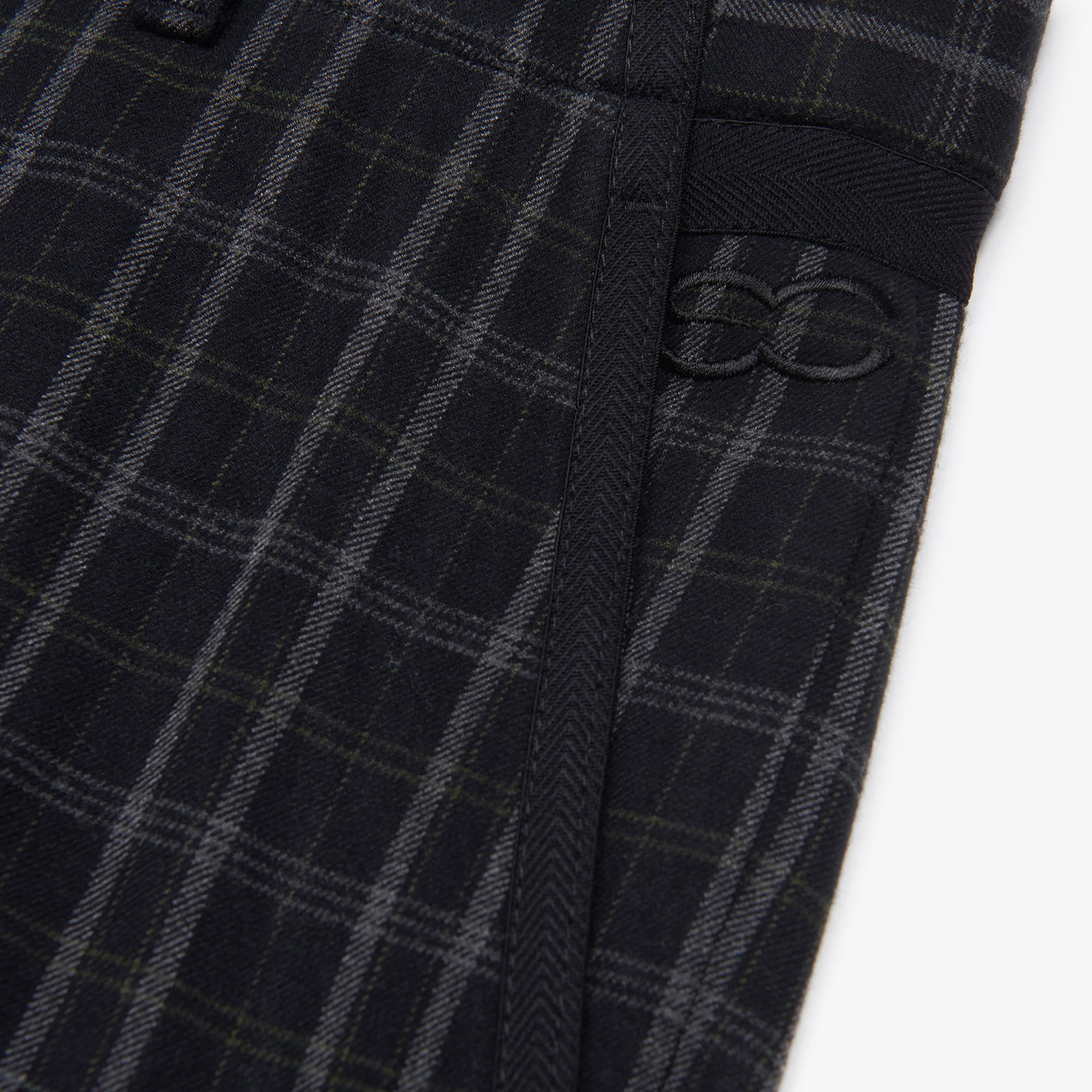 Men's Check Warm Pants - Black