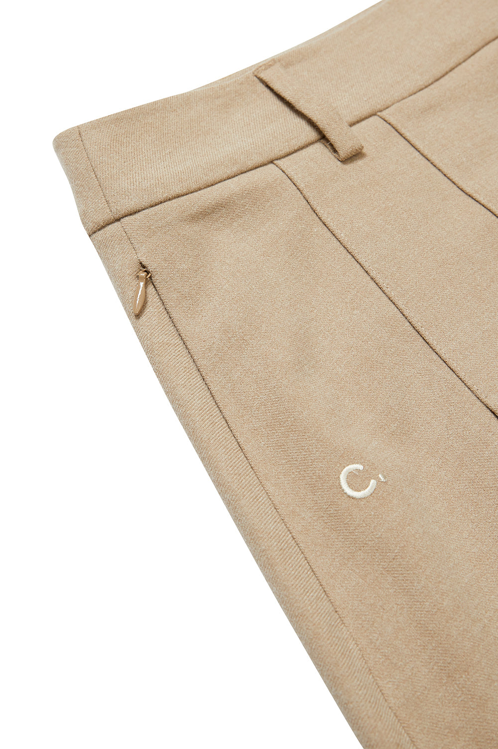 Wool Pleated Skirt - Beige