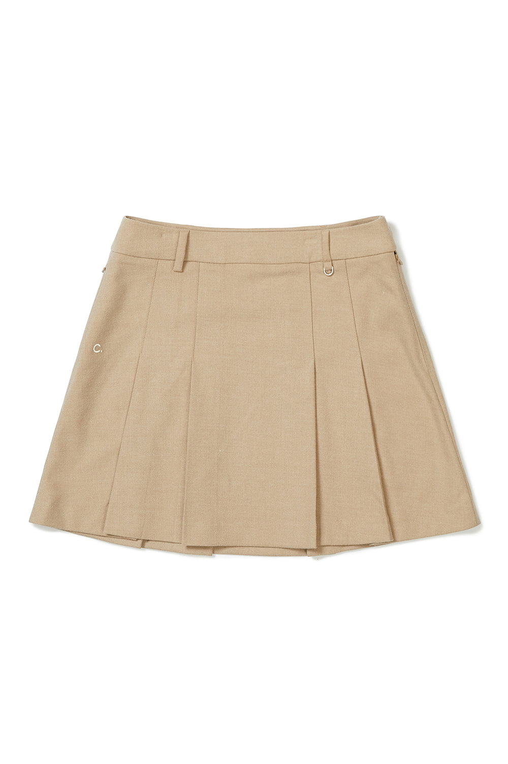 Wool Pleated Skirt - Beige