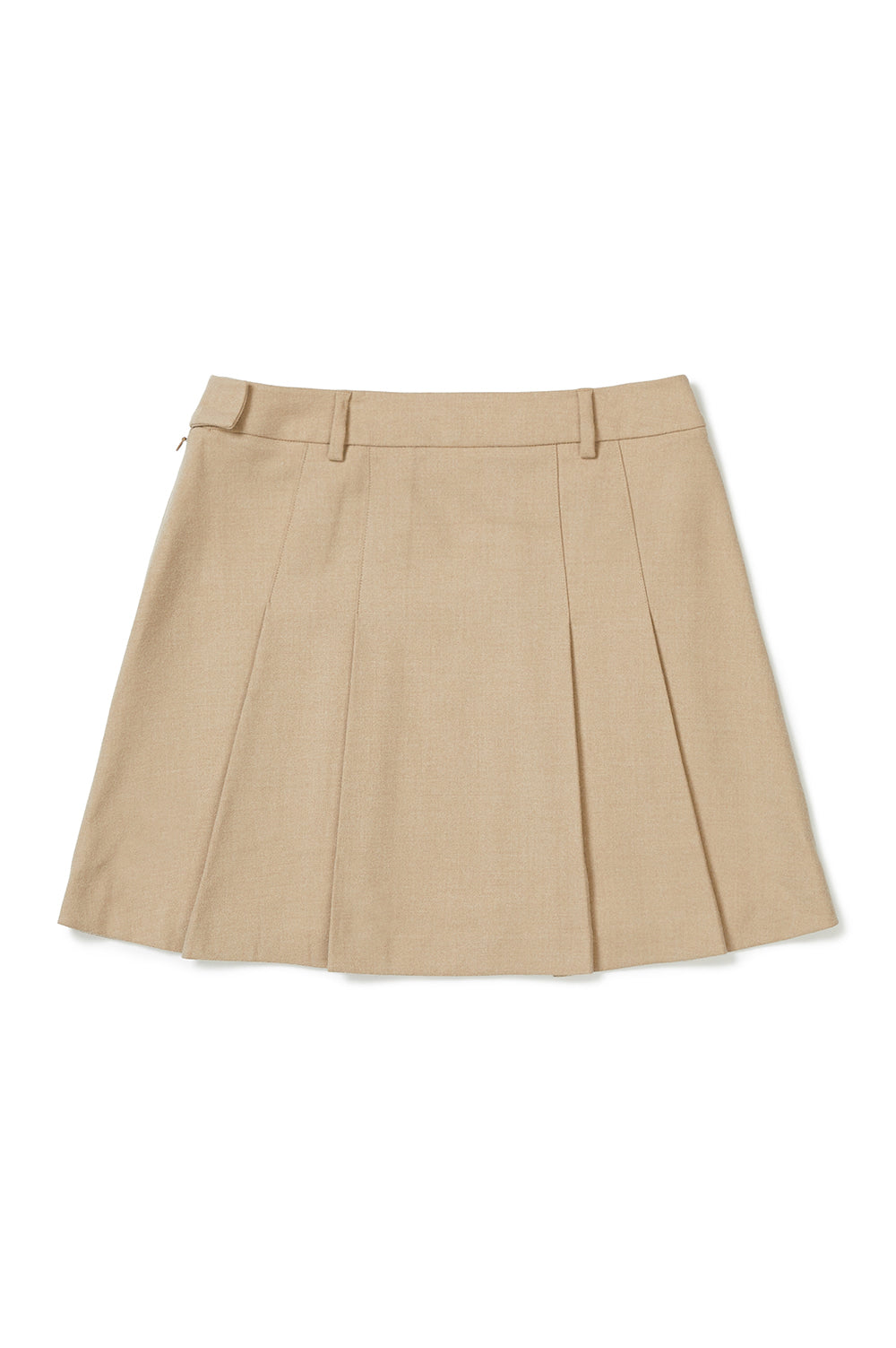 Wool Pleated Skirt - Beige