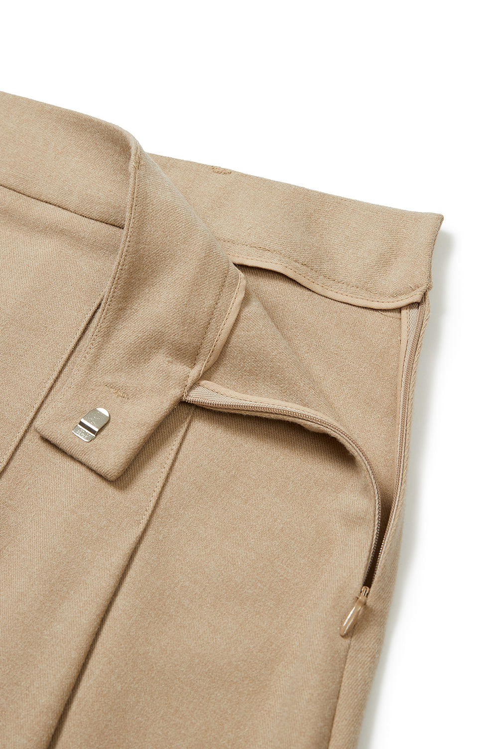 Wool Pleated Skirt - Beige