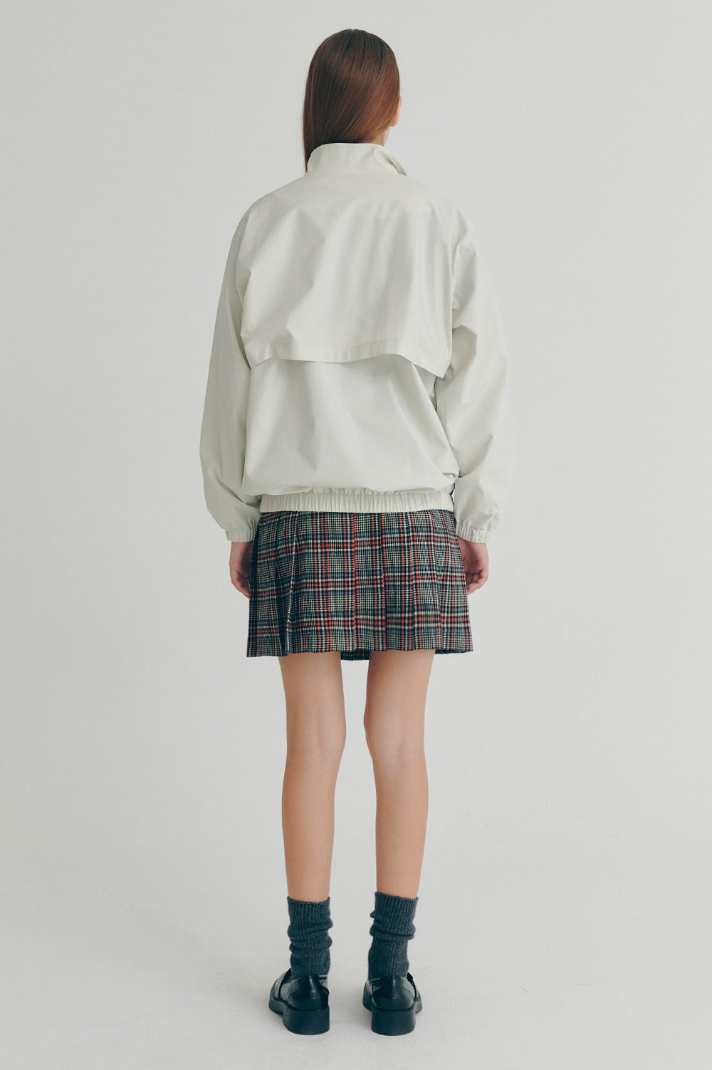 Check Pleated Skirt - Red