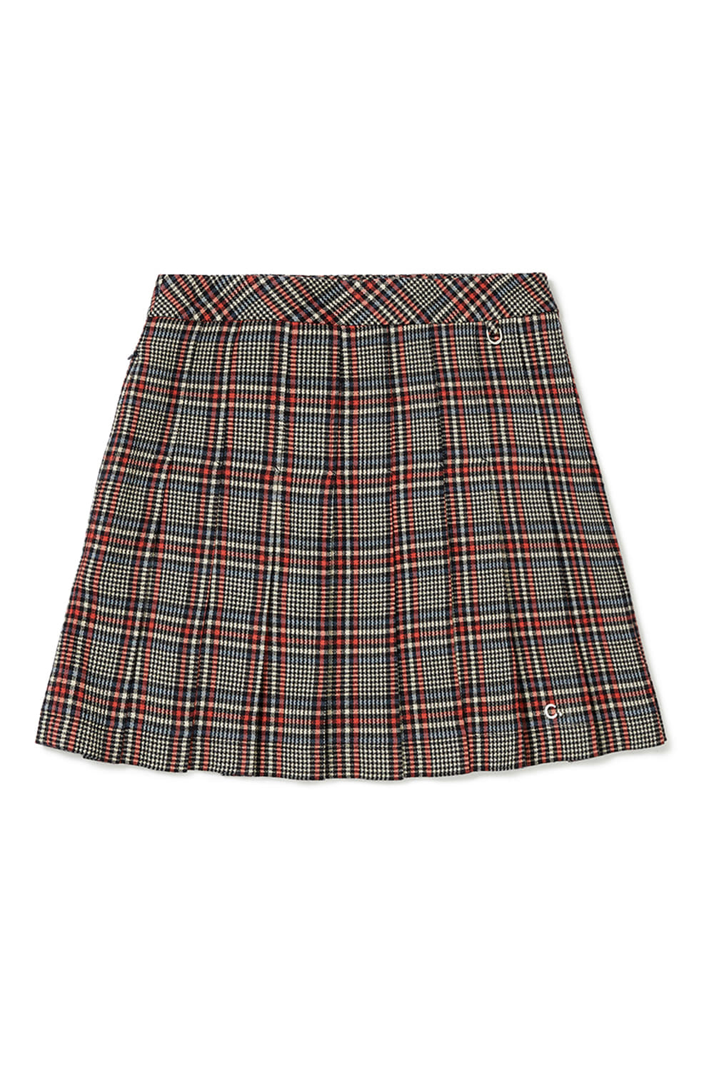 Check Pleated Skirt - Red