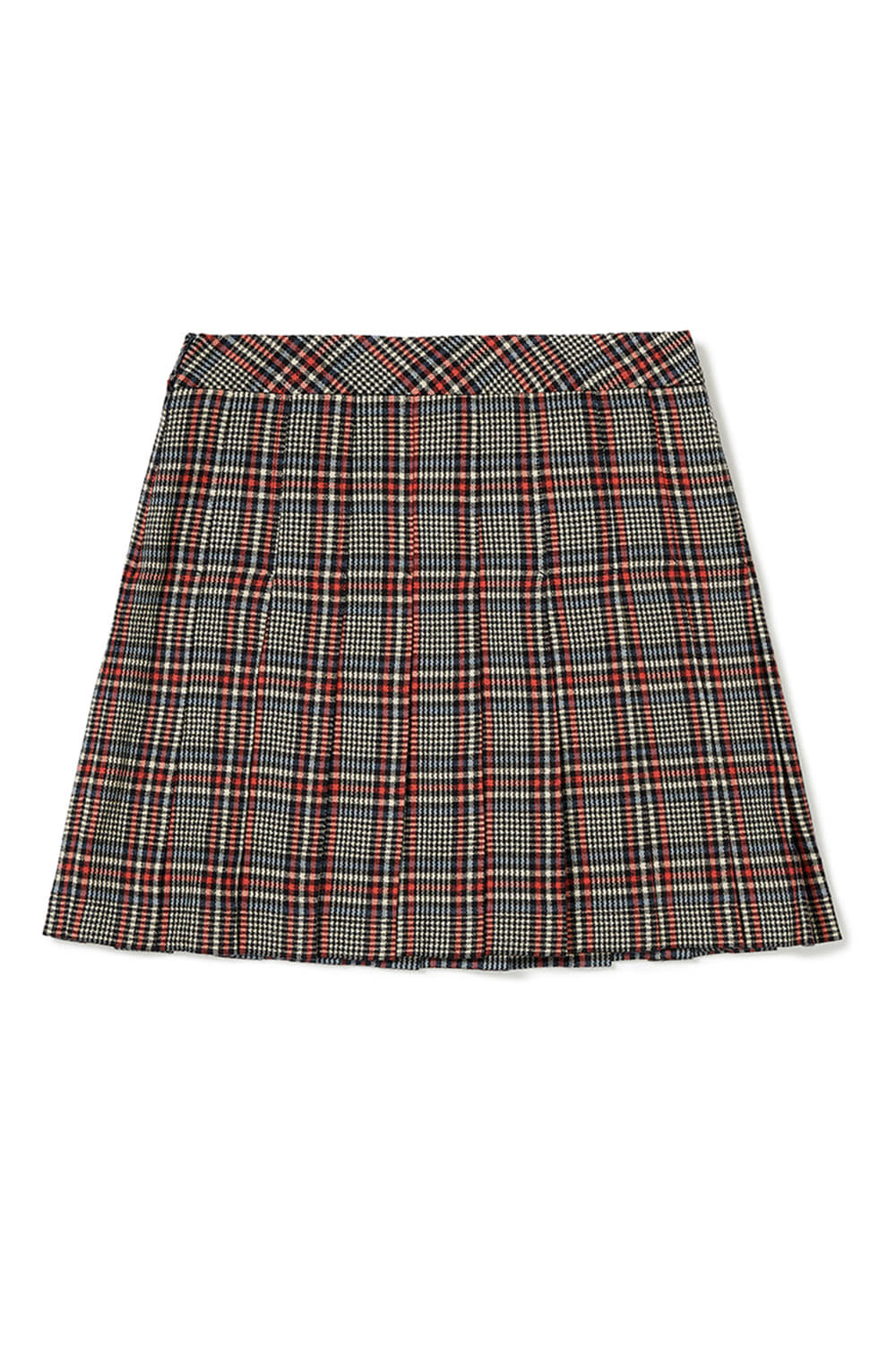 Check Pleated Skirt - Red