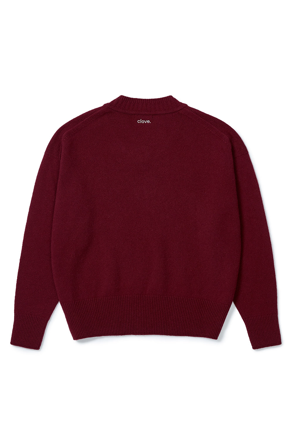 V-Neck Wool Sweater - Burgundy