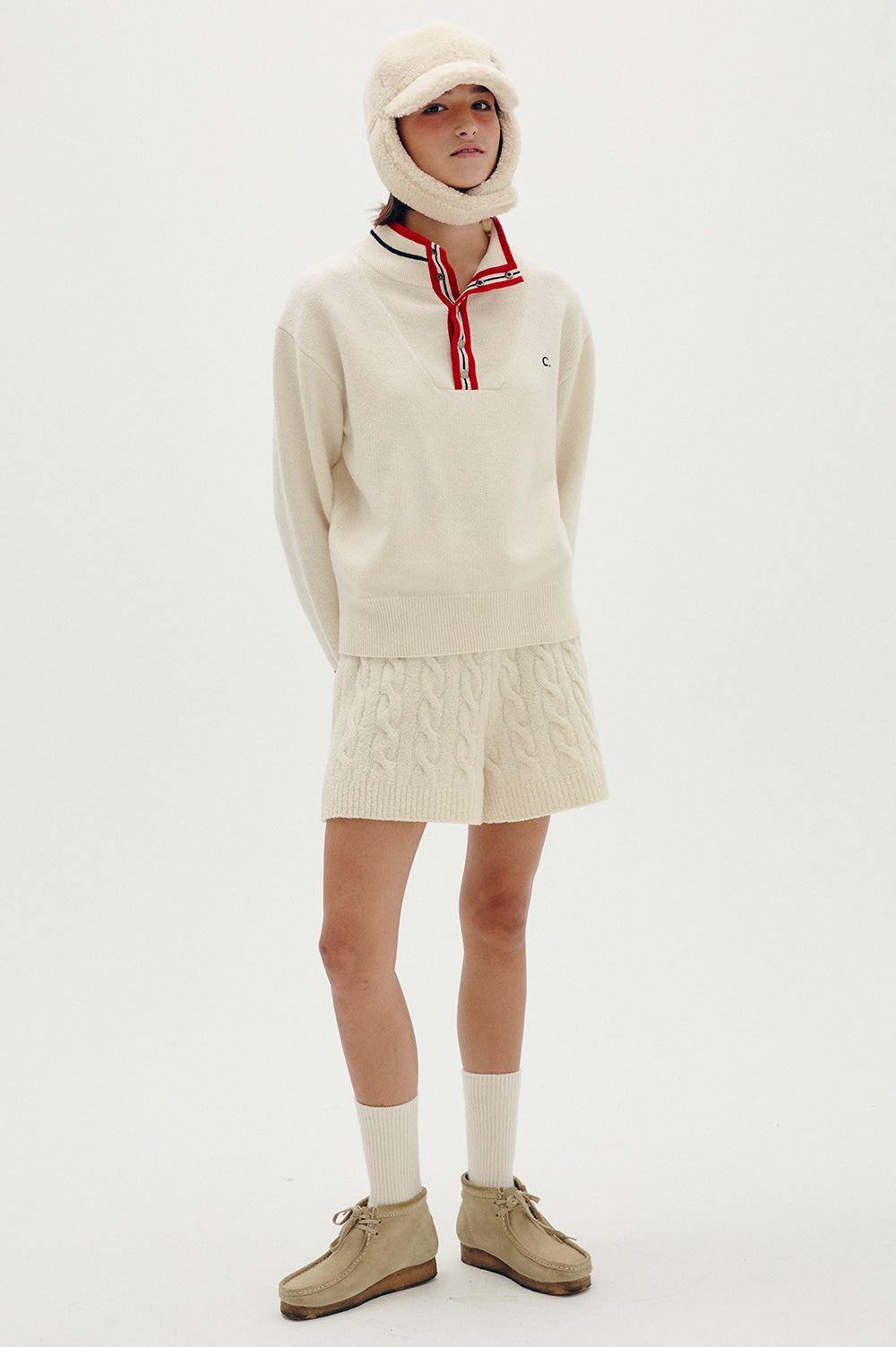 Snap Button Sweater - Ivory