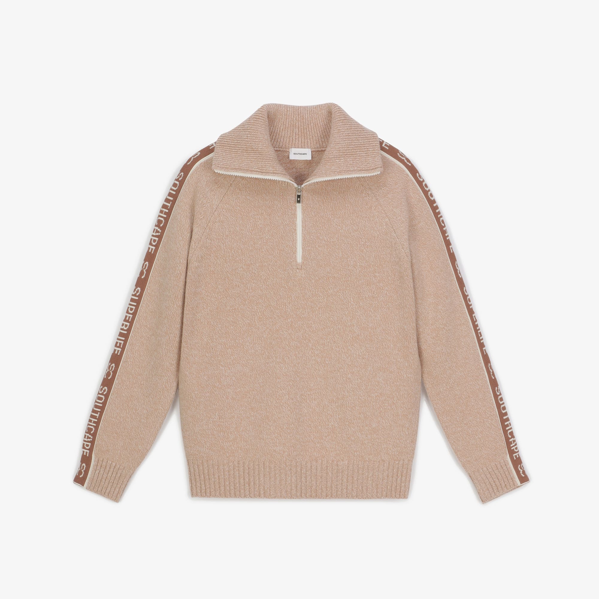 Men's Cashmere Logo Sleeve Pullover - Light Beige