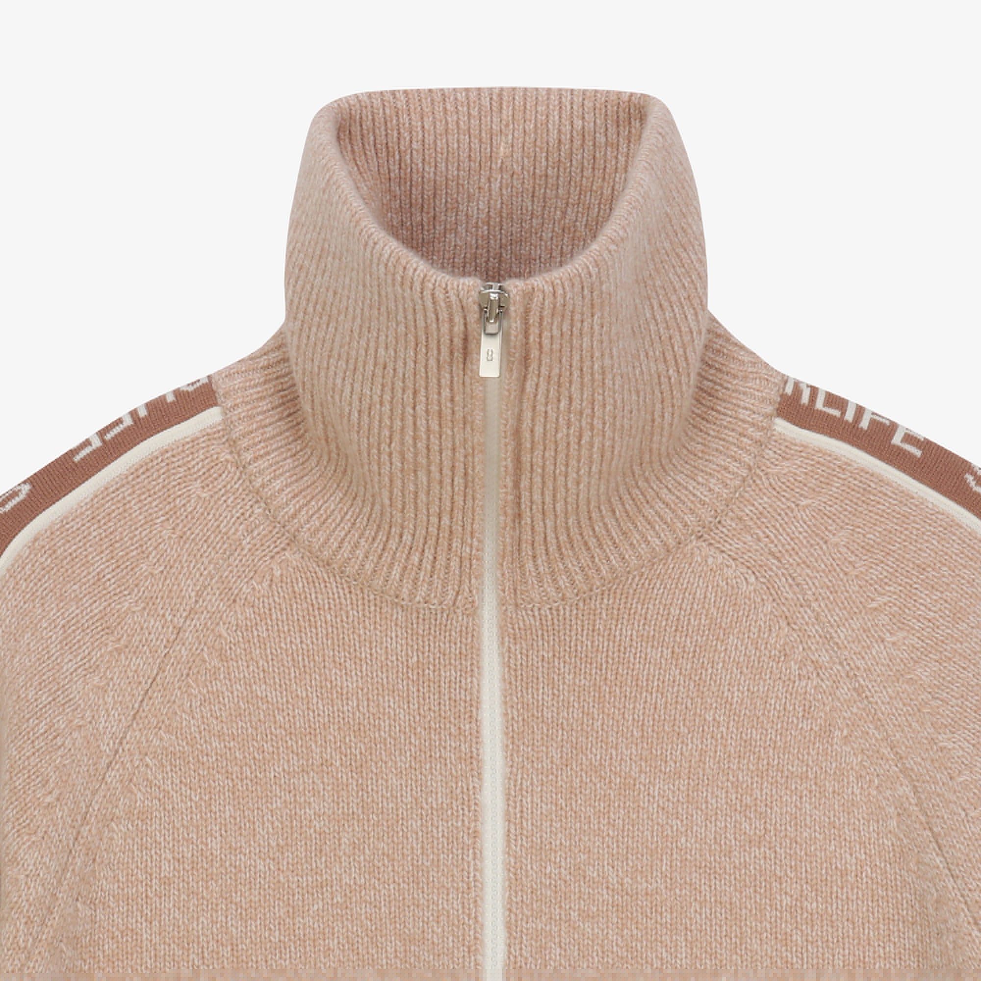 Men's Cashmere Logo Sleeve Pullover - Light Beige