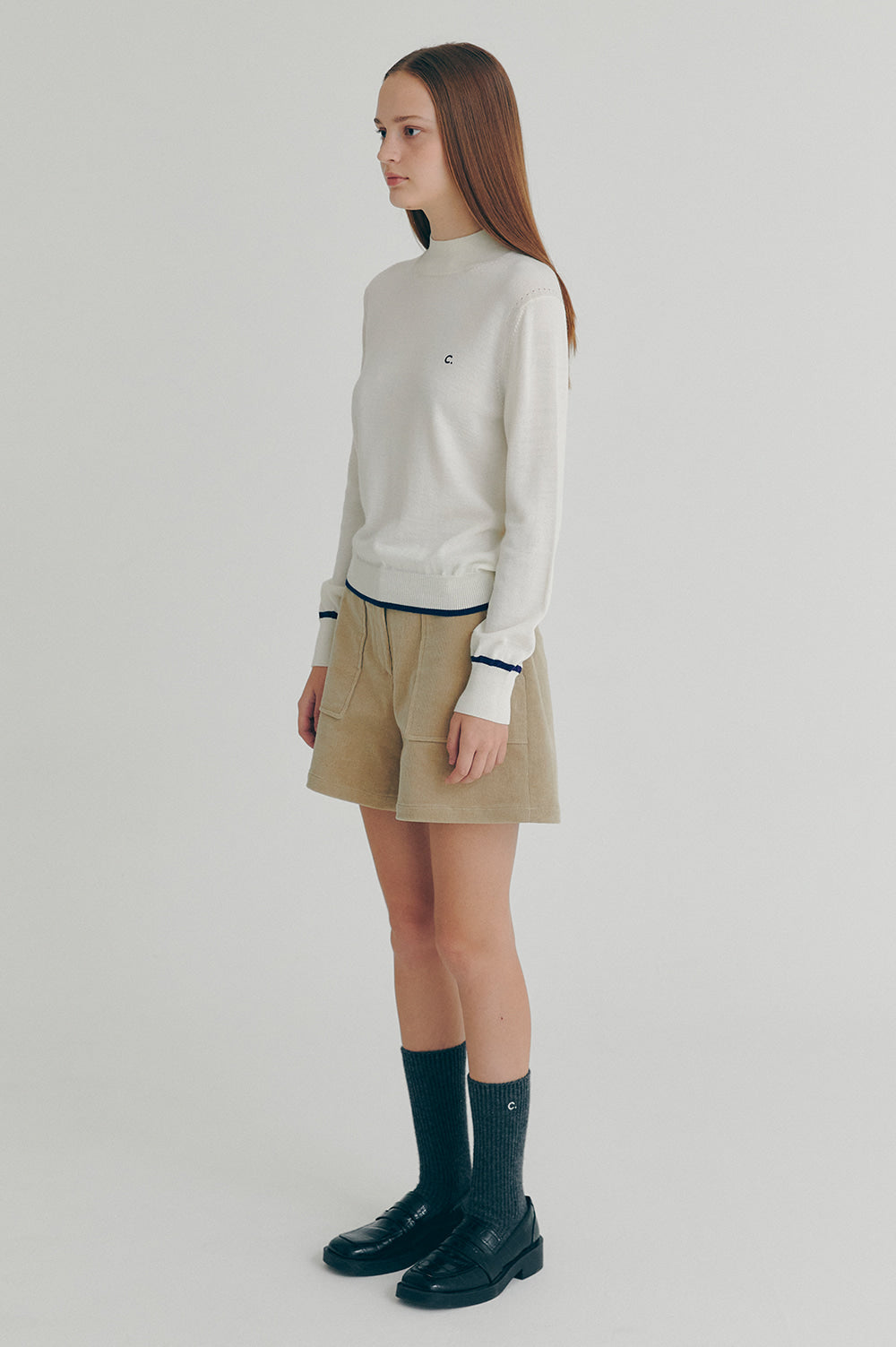 Wool Half Neck Knit - Ivory