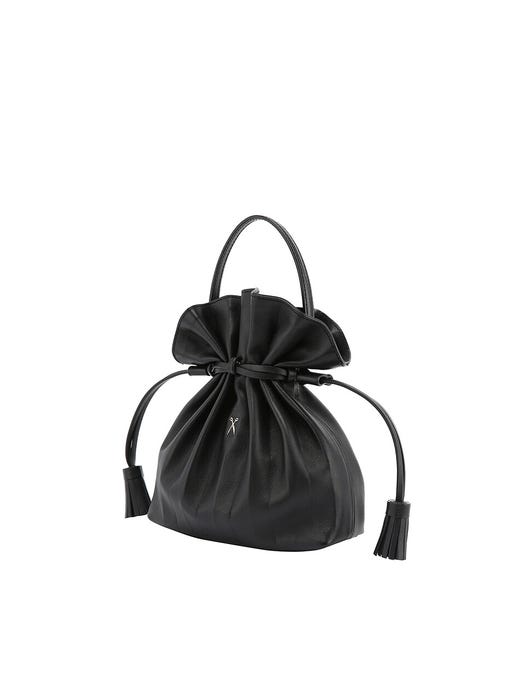 Lucky Pleats Crossbody Bag - Rich Black