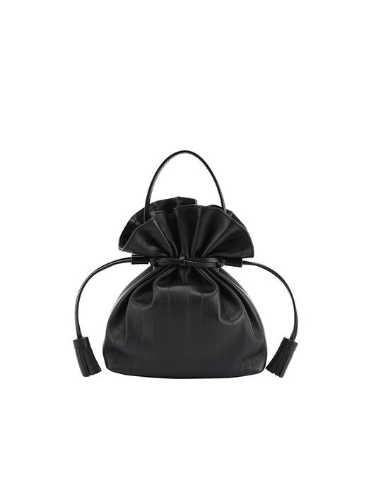 Lucky Pleats Crossbody Bag - Rich Black