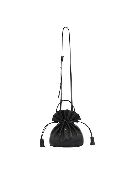 Lucky Pleats Crossbody Bag - Rich Black