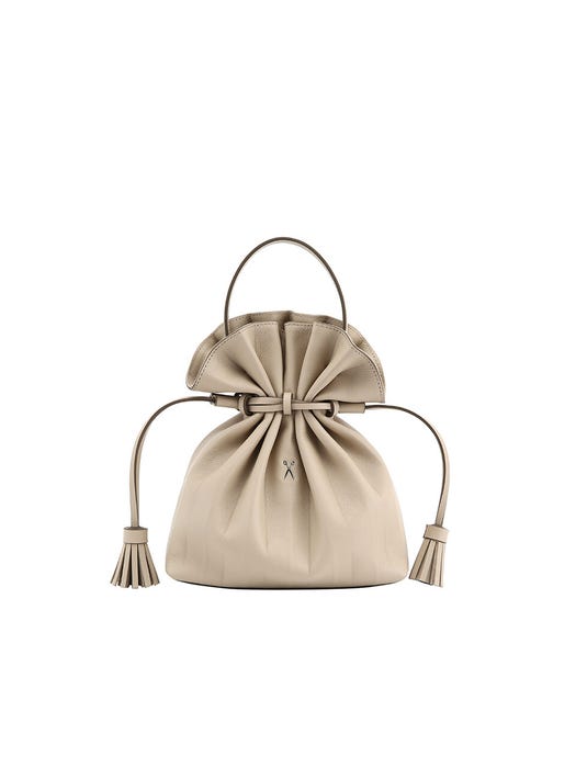 Lucky Pleats Crossbody Bag - Ecru Beige