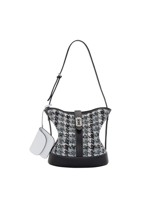 Festone Tweed Combi Basket Bag S