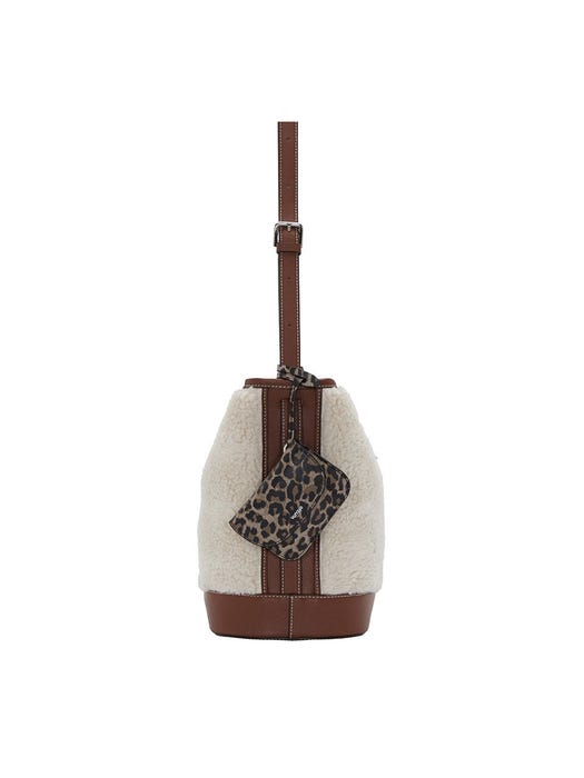 Festone Fur Combi Basket Bag M - Brown