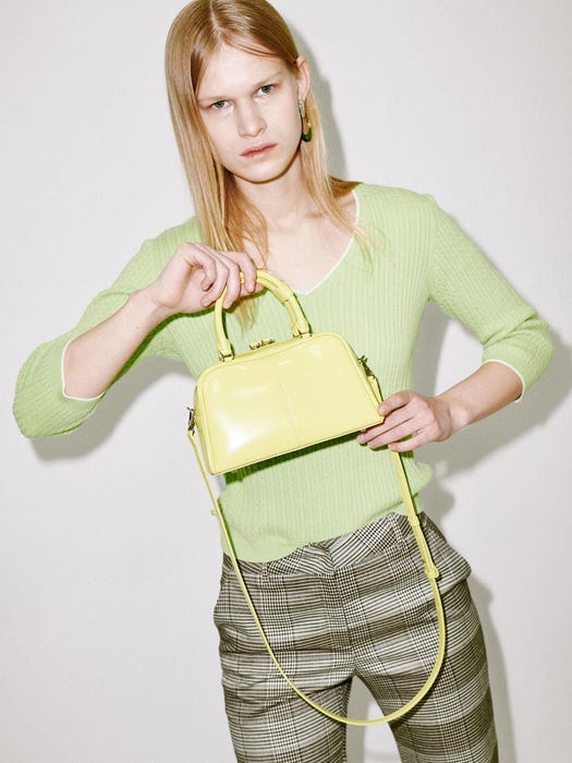 Boston Mini Box Bag - Lime Yellow