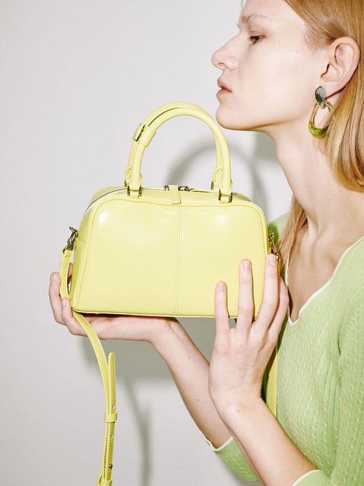 Boston Mini Box Bag - Lime Yellow