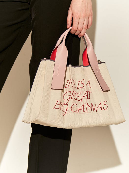 Lucky Pleats Canvas Tote Bag Pop S