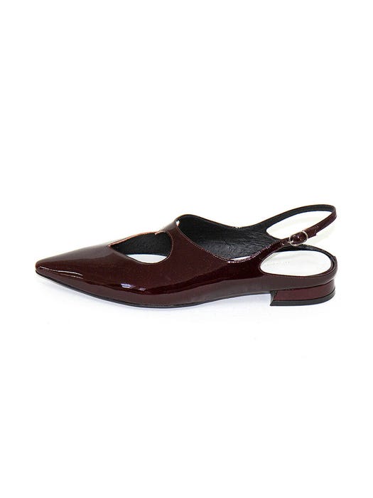 Heart Slingback Shoes - Wine