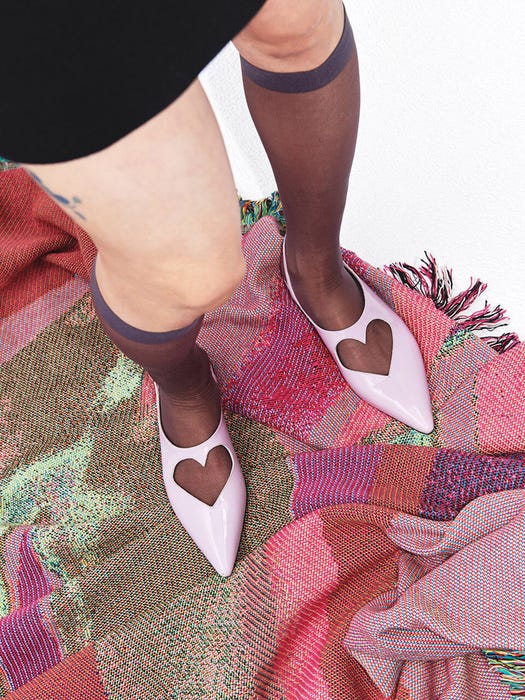 Heart Slingback Shoes - Pink