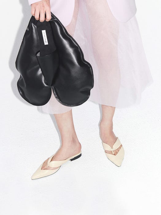 Stiletto Flat Sandals - Beige