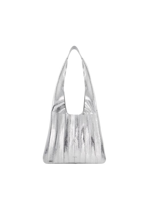 Lucky Pleats Shoulder Bag - Silver