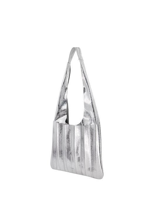 Lucky Pleats Shoulder Bag - Silver