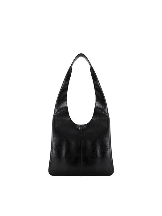 Lucky Pleats Shoulder Bag - Glossy Black