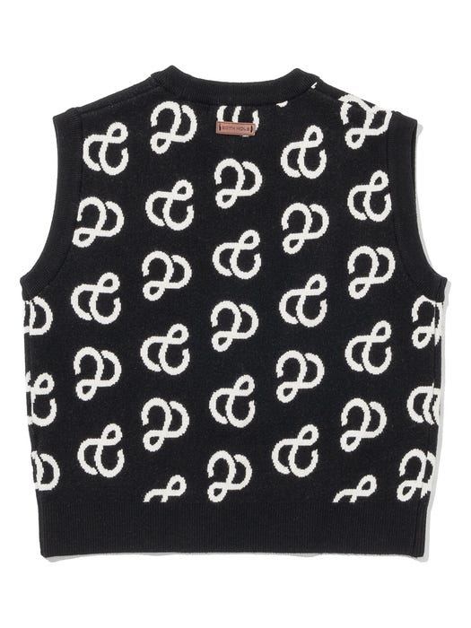 Viscose Symbol Logo Knitted Vest - Black
