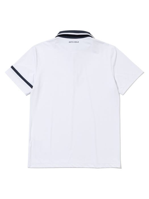 Color Cutting Short Sleeve Shirt - White