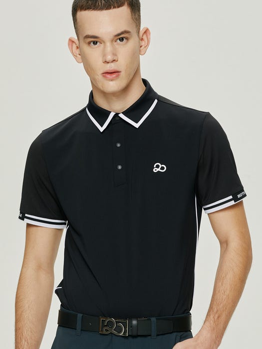 Mesh Point Short Sleeve Shirt - Black
