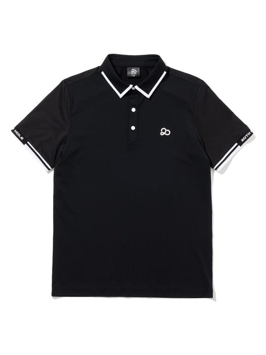 Mesh Point Short Sleeve Shirt - Black