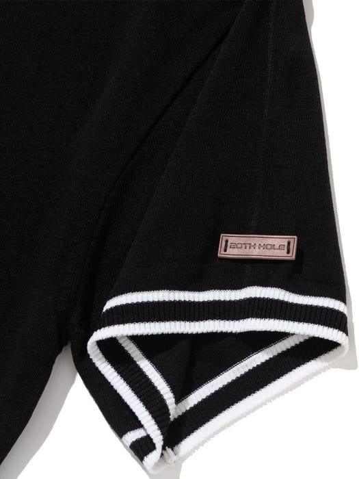 Collar Point Short Sleeve Shirt - Black