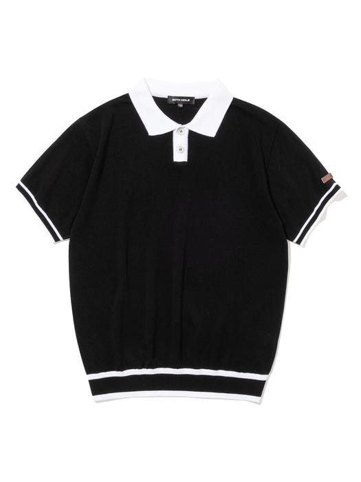 Collar Point Short Sleeve Shirt - Black