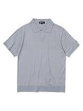 Basic Collar Short Sleeve Sweatshirt - Light Grey