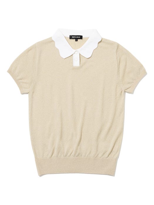 Scallop Collar Sweatshirt - Creamy White