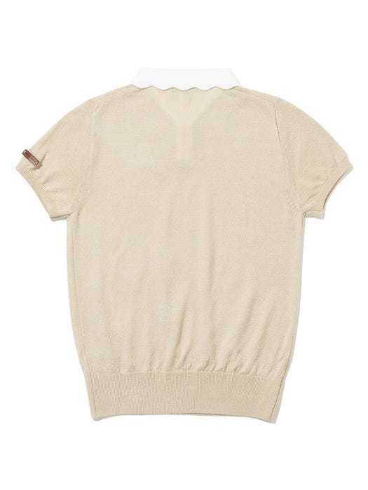 Scallop Collar Sweatshirt - Creamy White