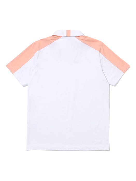 Sleeve Rim Cutting Color Short Sleeve Shirt