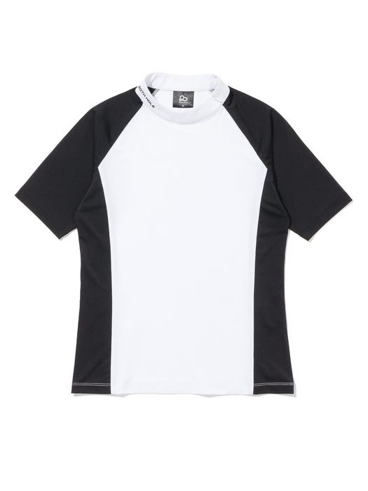 Diagonal Placket Short Sleeve Base Layer - White