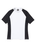 Diagonal Placket Short Sleeve Base Layer - White