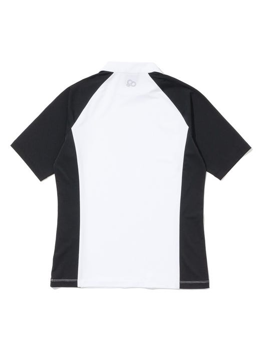 Diagonal Placket Short Sleeve Base Layer - White