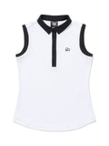 Ribbed Hidden Snap Basic Sleeveless Top - White
